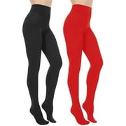 CaiDieNu Tights for Women Colorful Pantyhose 100D Swan Velvet Stockings 2-Pack